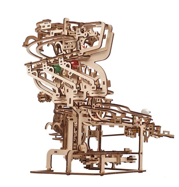 Wooden Mechanical Model UGears Marble Run Chain Hoist 400 Pieces 