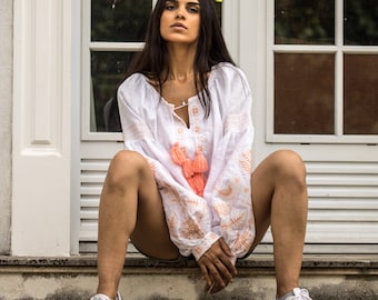 Linen blouse women, vishivanka blouse, linen top, linen clothes for women, linen clothes, linen, Vita kin style, linen embroidered blouse