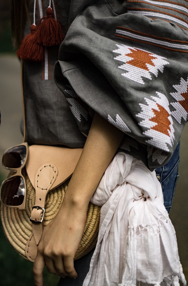 Oatmeal Embroidered Boho Top main image 0