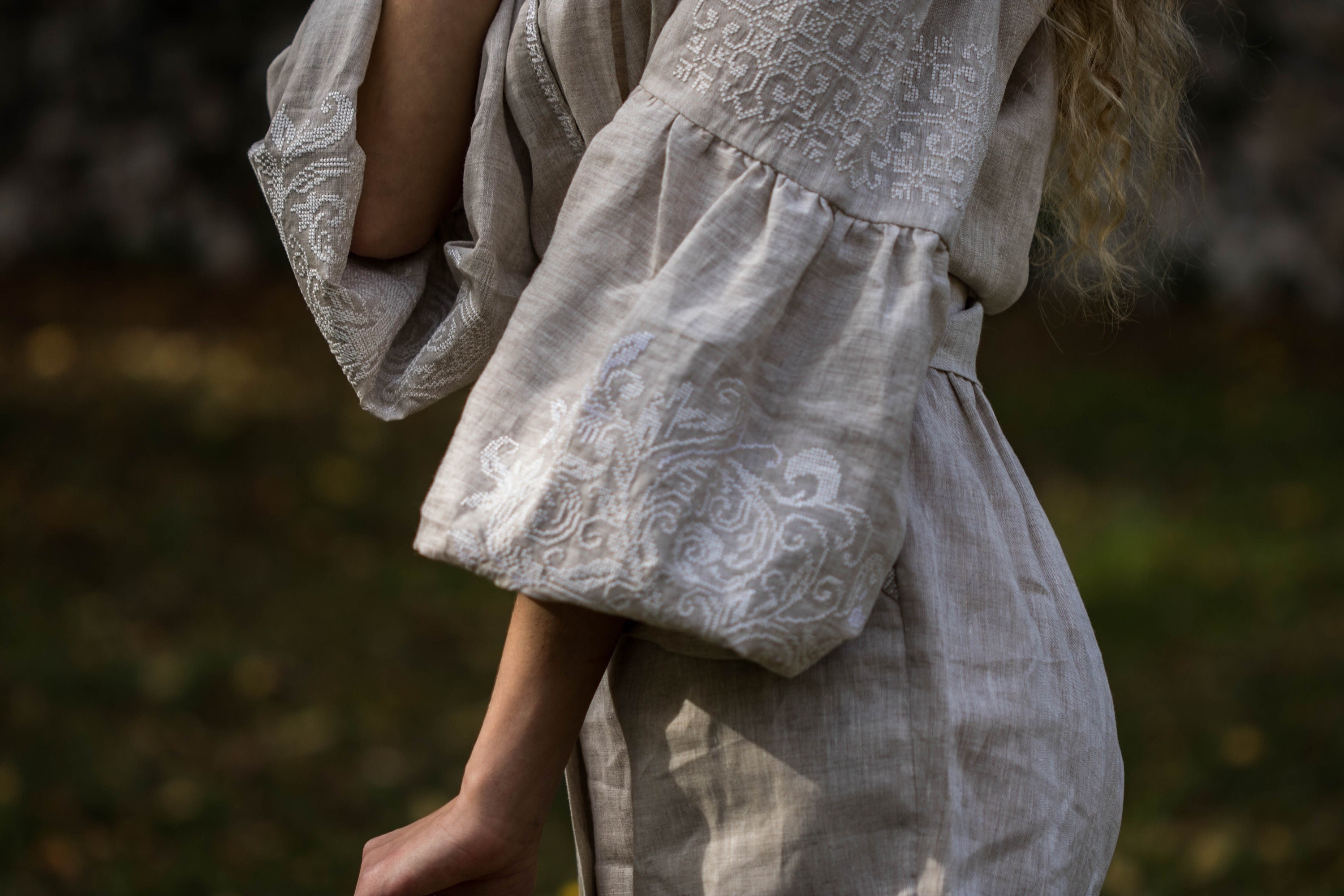 Ethnic Linen Embroidered Jumpsuit, Linen Jumpsuit Women, Linen 