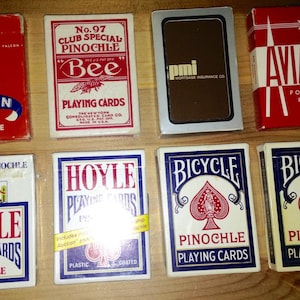 Lot van 13 speelkaarten, Poker, Bridge, Pinochle, Compleet, Zeldzaam, Vintage, Made in USA