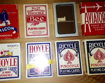 Vintage Spielkarte Decks Lot, Fahrrad, Hoyle, Aviator, Binokel