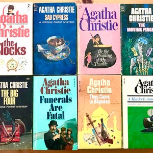 Agatha Christie Lot of 8 Noir Thriller Mystery Vintage Paperback Books Good Condition 1950-1960s