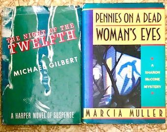 Pennies on a Dead Woman’s Eyes by Marcia Muller & The Night Of The Twelfth by Michael Gilbert Lot of 2 Mystery And Suspense Novels