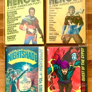 WEIRD HEROES New American Pulp Pyramid Vintage - Complete Vol. 1,2,3,4 - Paperbacks Amazing SF 1970s