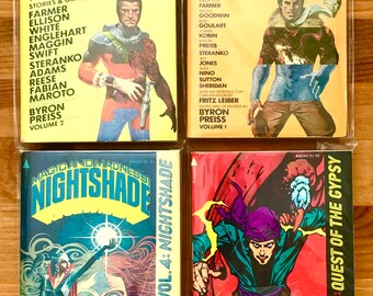 WEIRD HEROES New American Pulp Pyramid Vintage - Complete Vol. 1,2,3,4 - Paperbacks Amazing SF 1970s