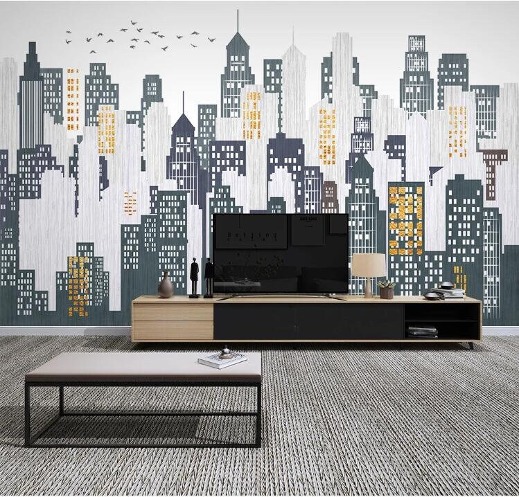 Modern Minimalist Urban Geometric Removable Wall Fabric - Etsy