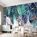 Tropical Plant Leaves Removable Wall Fabric Wallpaper Peel and - Etsy