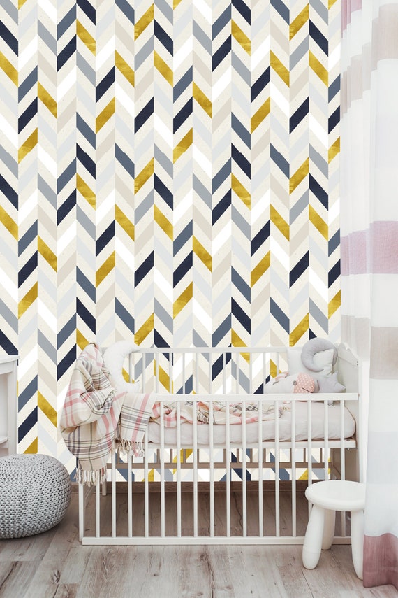 Geometric Removable Wallpaper Peel & Stick Nursery Decor Self | Etsy