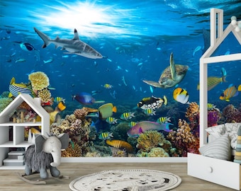 Papier Peint Autocollant 3D Fonds Marins N1246 - Décor Mural Coloré (neuf)