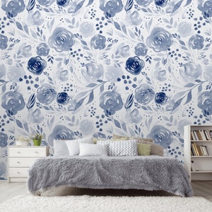 Watercolor floral Removable Wallpaper Peel & Stick Nursery Decor Self- Adhesive floral Wallpaper,nursery wallpaper