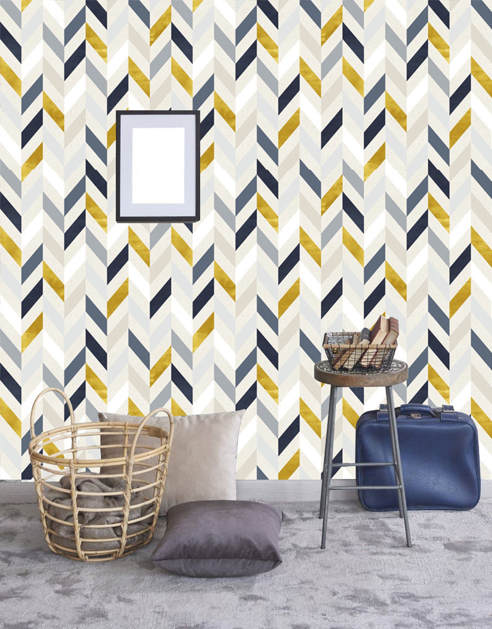 Geometric Removable Wallpaper Peel & Stick Nursery Decor Self- Adhesive ...