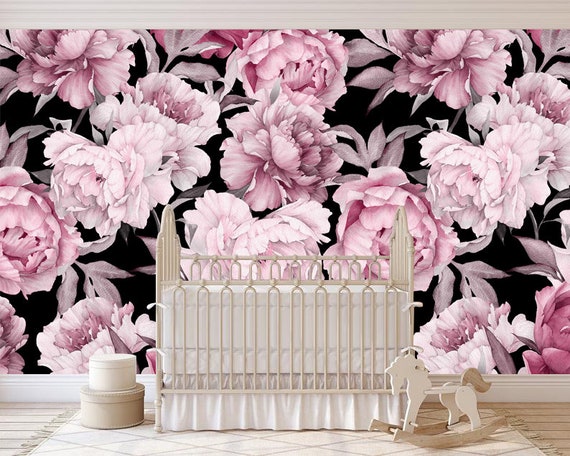 Removable Wallpaper Watercolor Floral Pattern-peel and Stick - Etsy