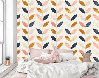 Papel pintado extraíble con diseño de estilo escandinavo, papel pintado autoadhesivo vintage para decoración de habitación infantil.