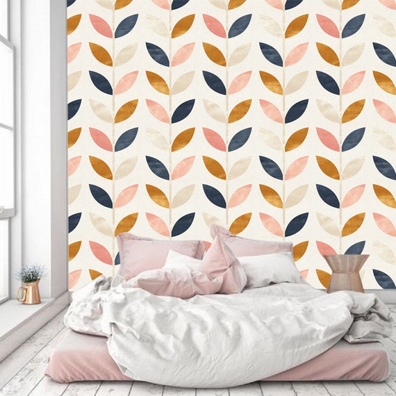Removable Wallpaper Scandinavian Style Pattern, Vintage  Peel & Stick Nursery Decor Self- Adhesive Wallpaper