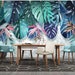 Tropical Plant Leaves Removable Wall Fabric Wallpaper Peel and - Etsy