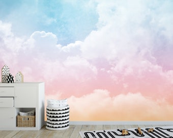 Cloud with a pastel colour Wallpaper Clouds Wall Mural Wall Decor for Living Room Bedroom Dinning Room
