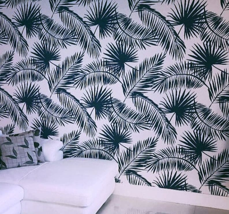 Tropical Palm Leaf Removable Wallpaper Peel & Stick Mural | Etsy