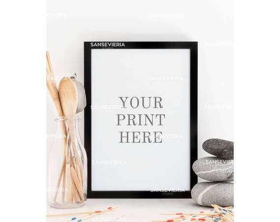 A3 A4 A5 Print Mock Up Kitchen Black