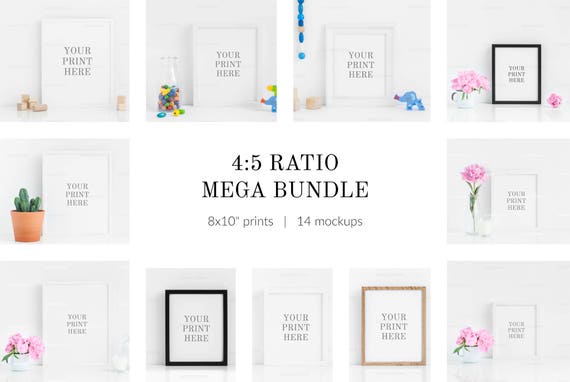 Download Free Frame Mockup Bundle 4:5 Ratio 8x10 16x20 Print (PSD ...