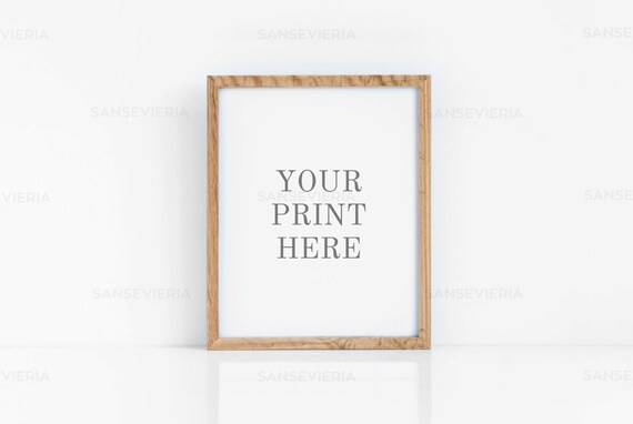 Frame Mockup Wood 8x10 16x20 4:5 Ratio Print