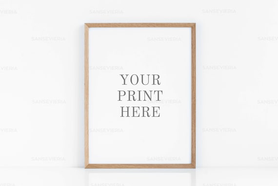 Print Mockup 12x16 30x40 3:4 Ratio Clean Wood