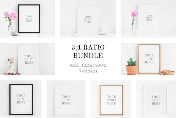 Frame Mockup Bundle 3:4 Ratio 9x12 12x16 30x40 Frame Mockup Bundle 3:4 Ratio 9x12 12x16 30x40