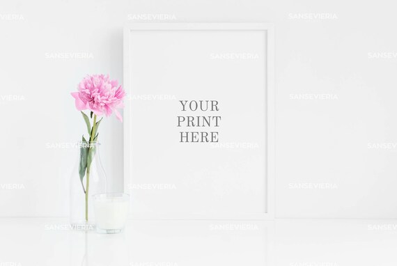 Print Mockup 12x16 30x40 3:4 Ratio Flowers Peony