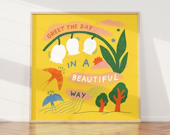 Mindful Art Print | 'Greet the Day' Illustration