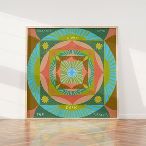 Selbstfürsorge Illustration | Mandala Wand Kunst | Psychedelischer Druck | Spirituelle Kunst | Seelische Gesundheit