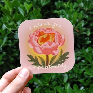 Adesivo per la cura di sé / Adesivo di carta ecologico / Adesivo per la salute mentale / Adesivo per l'amore per se stessi 8 cm