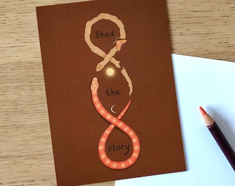 Shed the Story Postcard | Snake Illustration Art Print