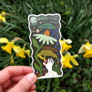 Adesivo per la cura di sé / Adesivo di carta ecologico / Adesivo per la salute mentale / Adesivo motivazionale 8 cm