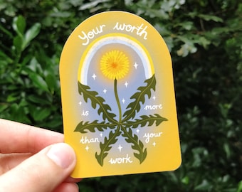 Dandelion Self Worth Sticker | Slow Productivity, Self Care