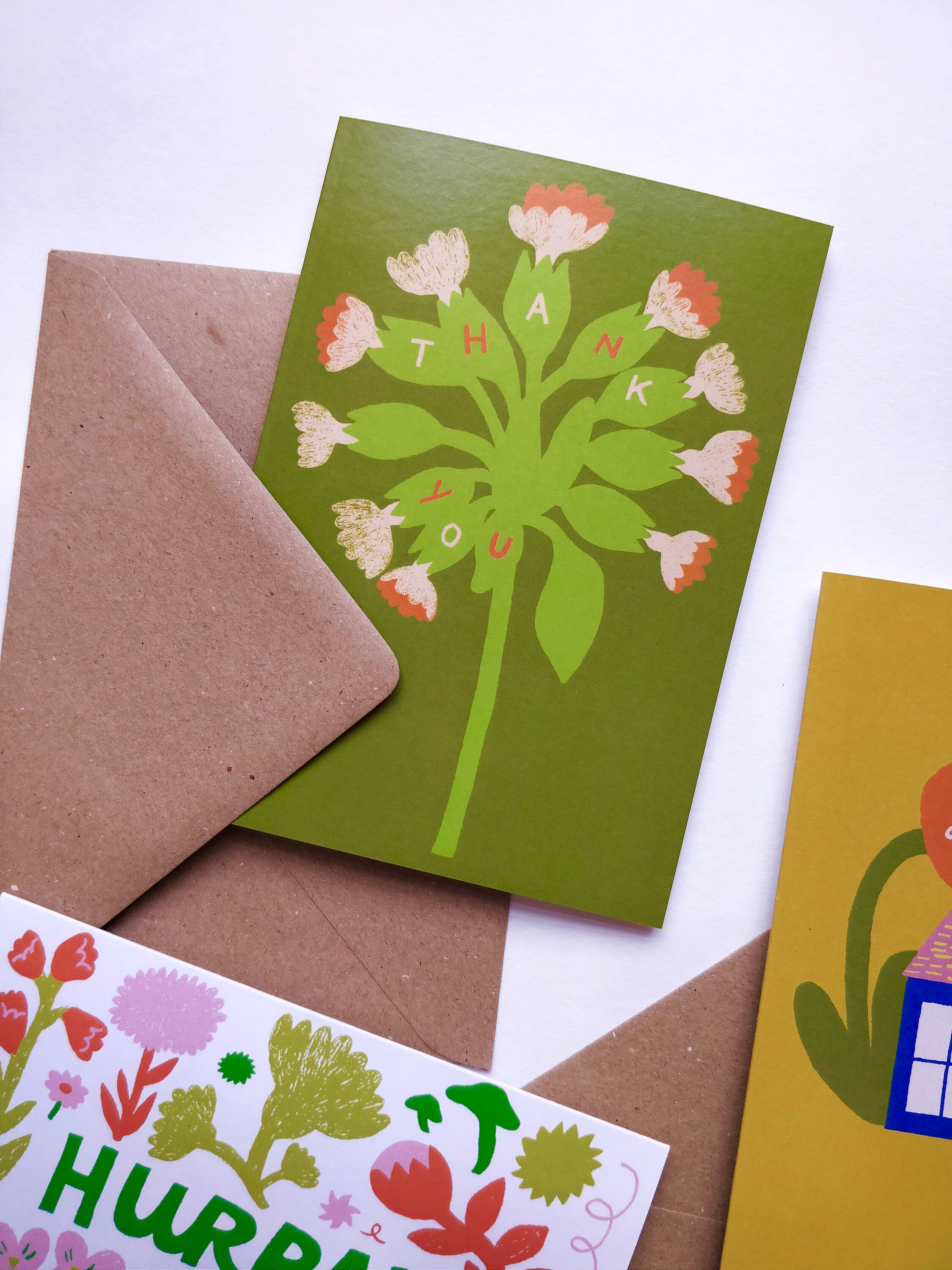 Illustrated Floral Thank You Card - Etsy