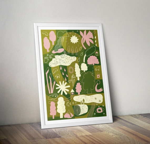 Mother Earth Art Print | Interconnection Illustration, Eco-Friendly