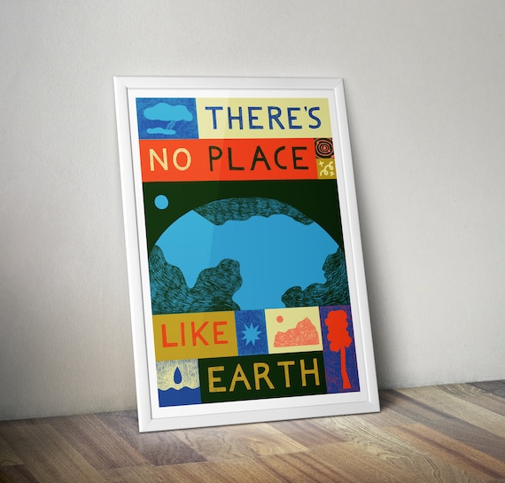 Earth Print | A5 A4 A3 |climate Change Illustration | Protest