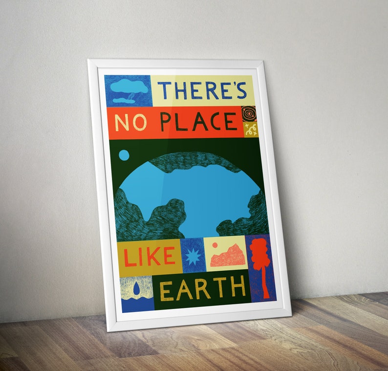 Earth Print A3 Climate Change Illustration Protest Poster Mother Nature Art Print image 6