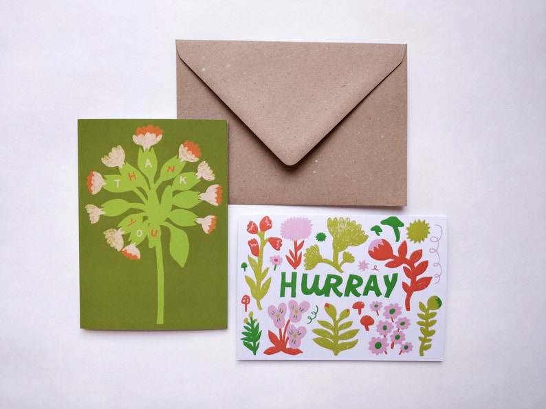 Hurray Card Congratulations Card Hooray Card Happy Birthday Greetings Card Floral Illustrated Celebration Card A6 image 2