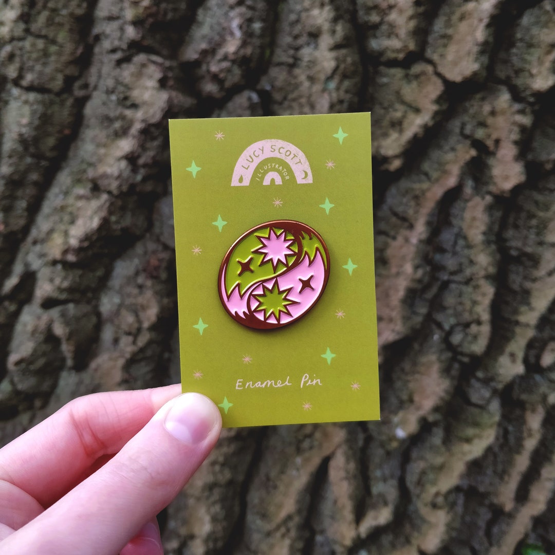 Shooting Star Enamel Pin | Yin Yang Enamel Pin | Star Pin Badge ...