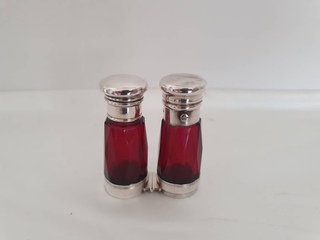 Binocular Shaped Glass Scent Bottle, 19th Century Etsy