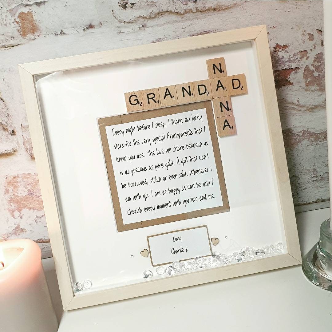 Gift for Grandparents Handmade Personalised Frame for - Etsy UK