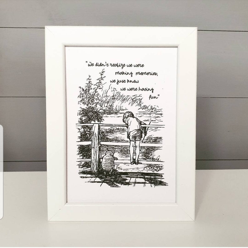 Winnie the Pooh Framed Quotes Prints Nursery Classic Decor | Etsy