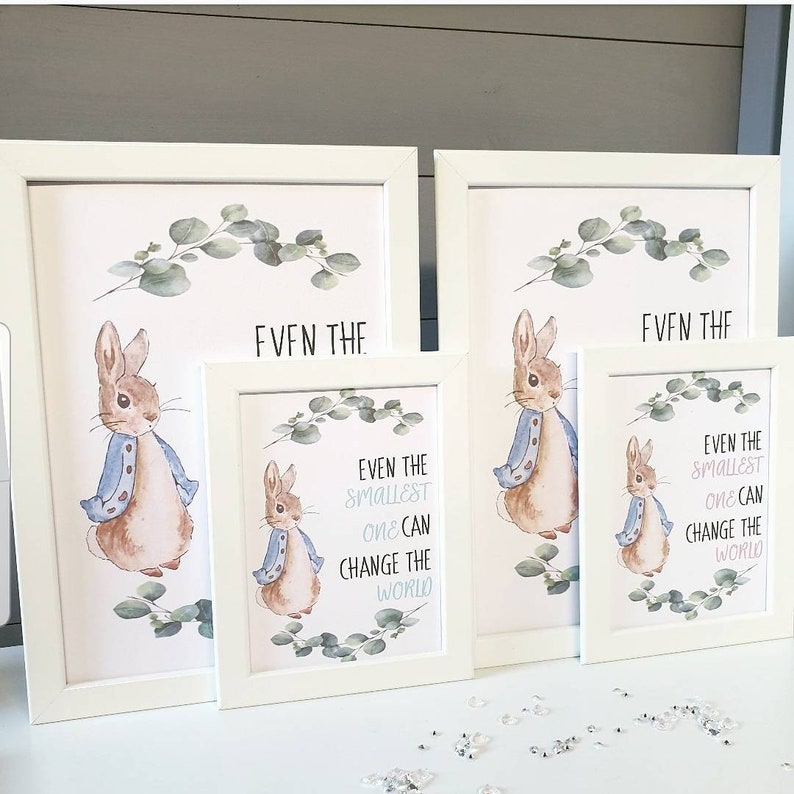 peter rabbit framed print quote even the smallest one can etsy