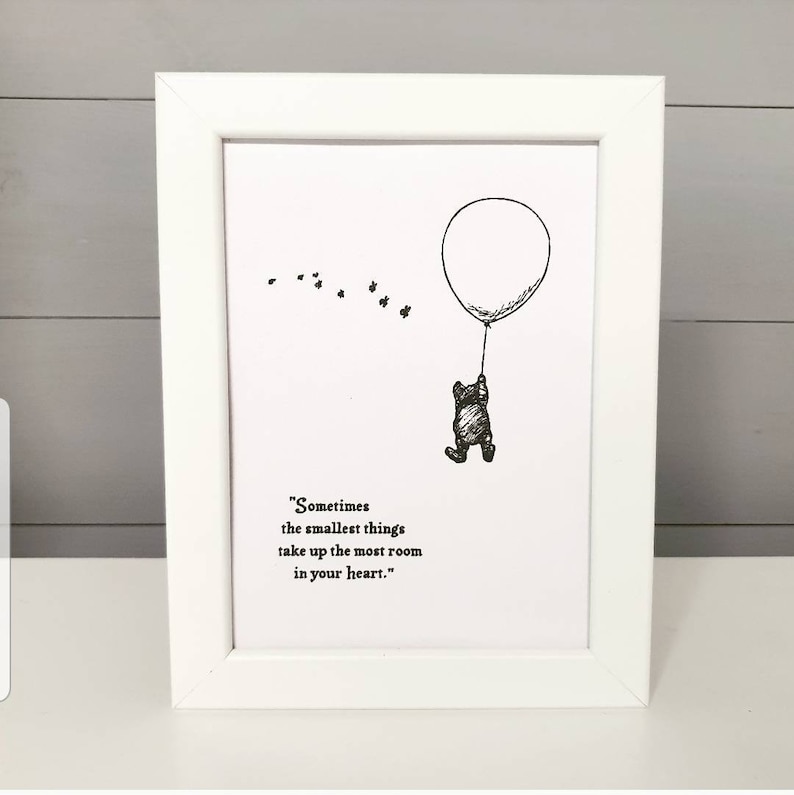 Winnie the Pooh Framed Quotes Prints Nursery Classic Decor | Etsy