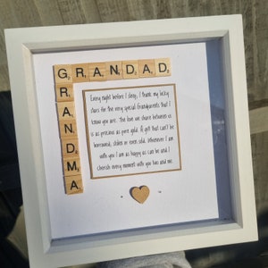 Gift for Grandparents, Handmade Personalised Frame for Grandparents, Gifts for Grandad, Gifts for Grandma,  Christmas 2023,