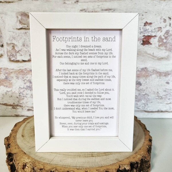 Footprints in the Sand Framed - Etsy