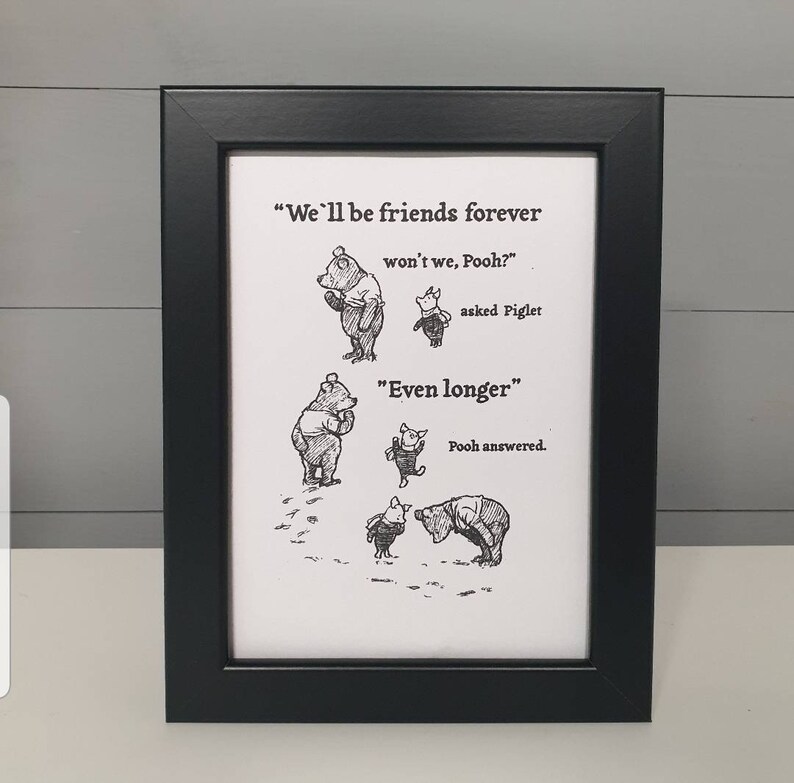 Winnie the Pooh Framed Quotes Prints Nursery Classic Decor | Etsy