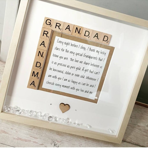 Gift for Grandparents Handmade Personalised Frame for Etsy UK