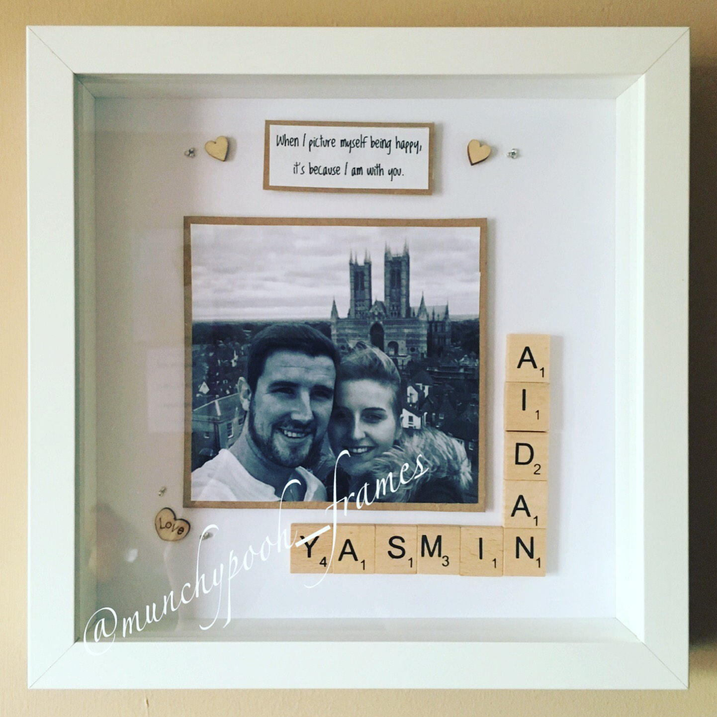 Personalised picture frame/scrabble frame/Valentine’s/Valentine’s day